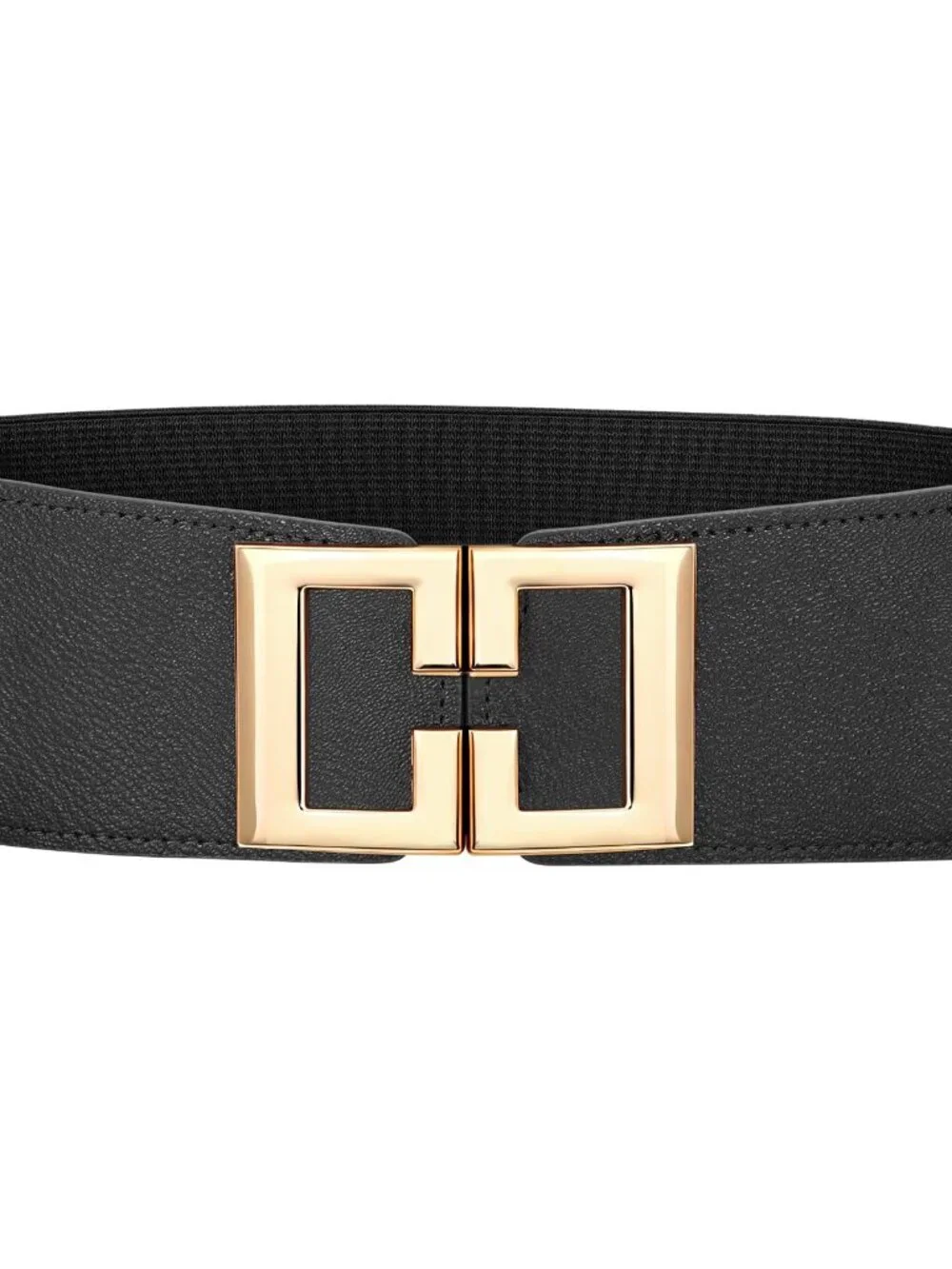 Wide Elastic Belts for Women Dresses Fashion Stretchy Waist Belt with Gold Buckl